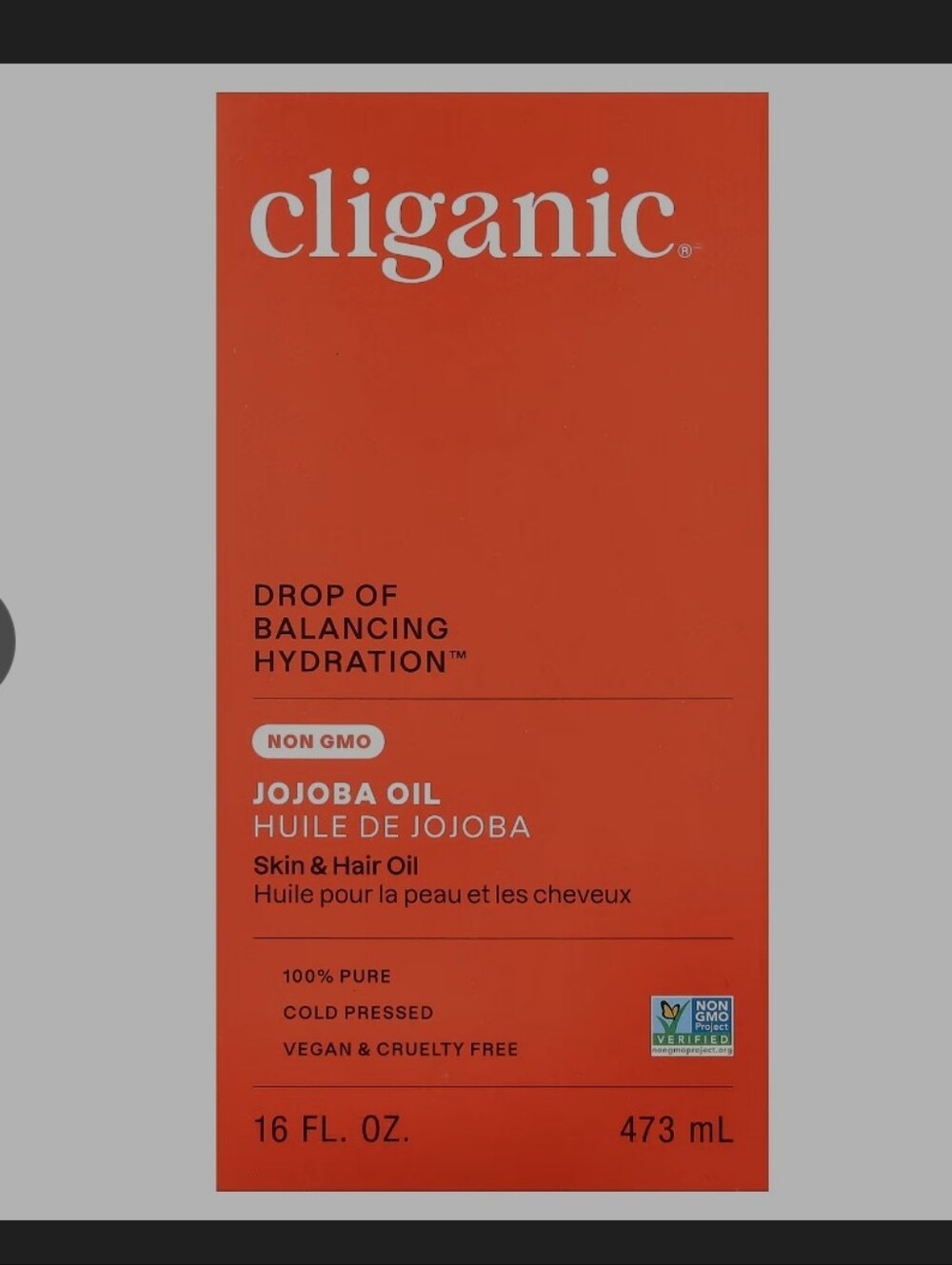 Cliganic Jojoba Oil Skin & Hair Oil - 473ml New In Box